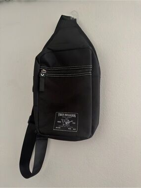 True Religion Black Crossbody Sling Bag